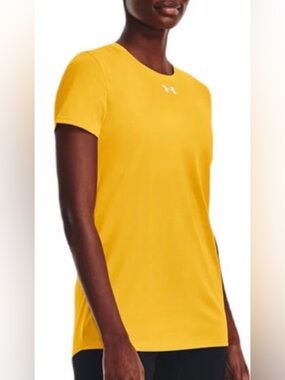 NWT Under Armour Women’s Yellow Heatgear‎ Short Sleeve Dri-fit Performance Top L